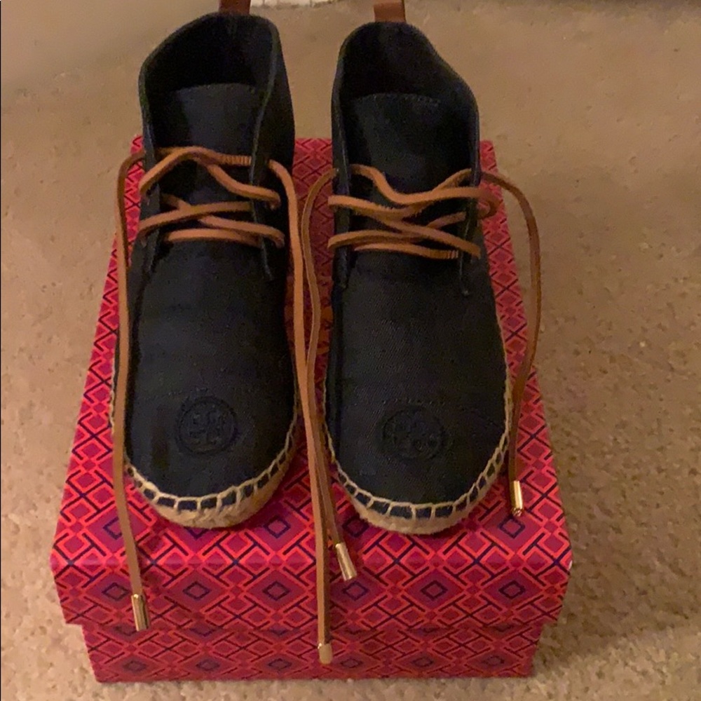 Tory Burch Denim Lace Up Bootie